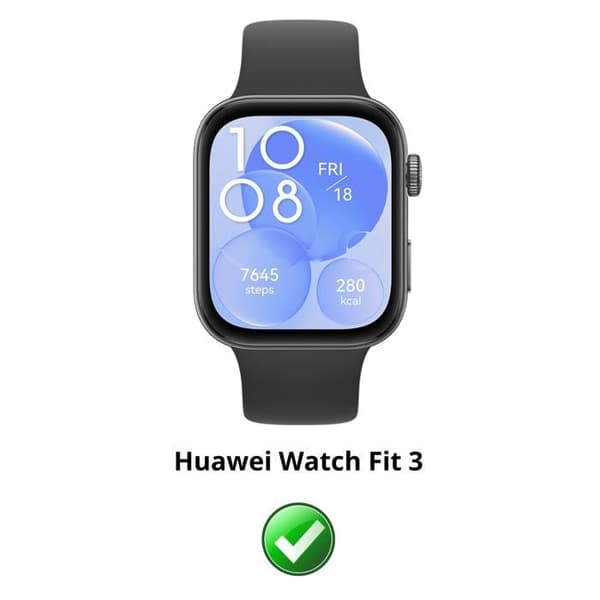 Coque kompatibel Huawei Watch Fit 3 - Hårdt beskyttende gennemsigtig etui med hærdet glas Phonillico®