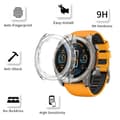 Miniatyrbild 3 av 6: Garmin Fenix 8 51mm kompatibelt fodral - Hårt skyddsfodral Transparent härdat glasskärm Phonillico®