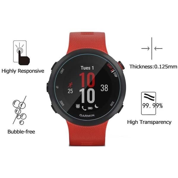 Härdat glas för Garmin Forerunner 55 - Forerunner 45 - Forerunner 45S [2-pack] Skärmskydd för klocka, rep- och stötresistent Phonillico®