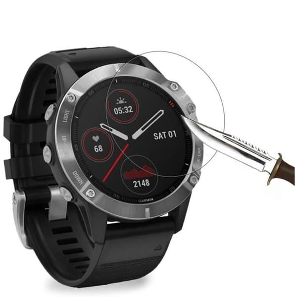 Härdat glas för Garmin Fenix 6 - 6 Pro - 6 Pro Solar - 6 Pro Sapphire [2-pack] Skärmskydd för klocka Anti-repor Phonillico®