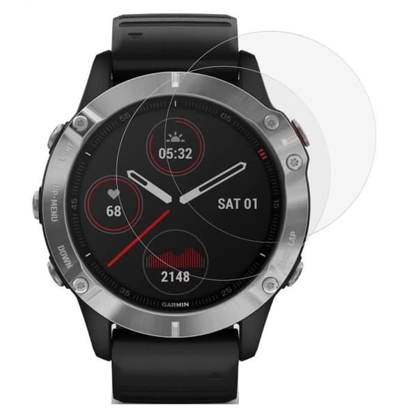 Härdat glas för Garmin Fenix 6 - 6 Pro - 6 Pro Solar - 6 Pro Sapphire [2-pack] Skärmskydd för klocka Anti-repor Phonillico®