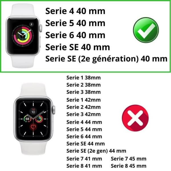 Transparent hårt skal med skärmskydd av härdat glas för Apple Watch 40mm - Phonillico