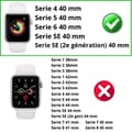 Miniatyrbild 2 av 4: Transparent hårt skal med skärmskydd av härdat glas för Apple Watch 40mm - Phonillico