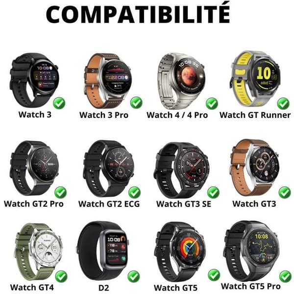 Laddningskabel USB Kompatibel med Huawei Watch GT5 Pro / GT5 / GT4 / GT3 / GT3 SE - Watch 4 / 4 Pro - D2 Phonillico®