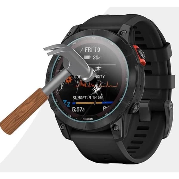 Härdat Glas för Garmin Fenix 7 - 7 Solar - 7 Sapphire Solar [2-pack] Skärmskydd Film för Klocka Anti Repa Phonillico®