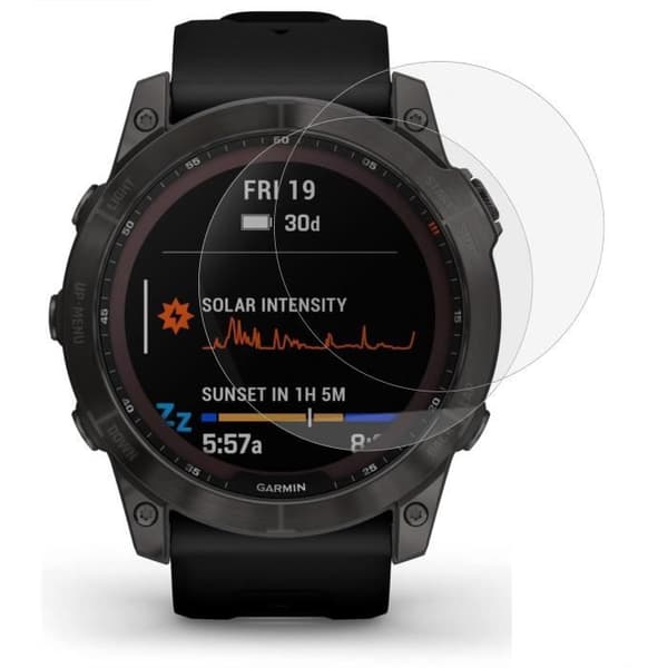 Härdat Glas för Garmin Fenix 7 - 7 Solar - 7 Sapphire Solar [2-pack] Skärmskydd Film för Klocka Anti Repa Phonillico®