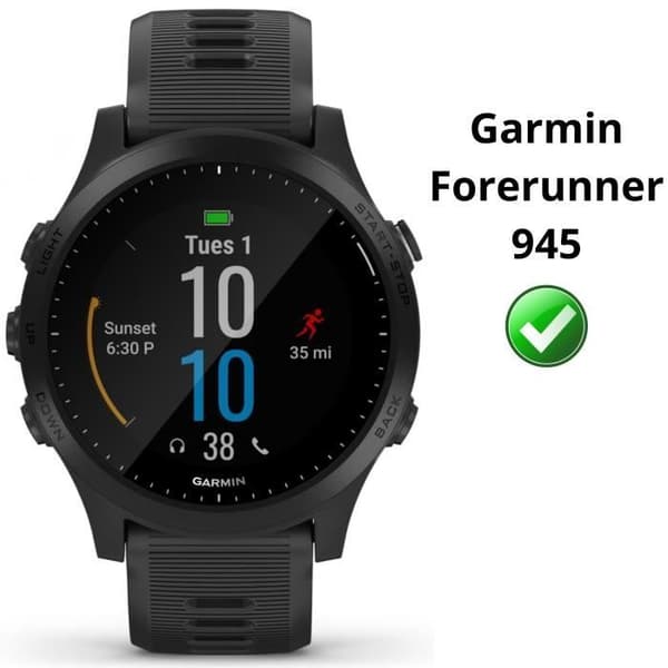 Härdat glas för Garmin Forerunner 945 [Pack om 2] Skärmskydd för klocka, repellent Phonillico®