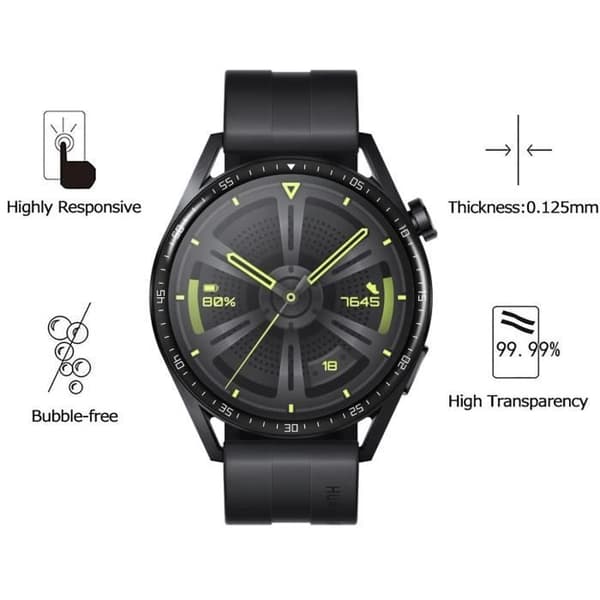 Härdat Glas för Huawei Watch GT 3 46mm [2-pack] Skärmskydd för Klockan Anti Repiga Phonillico®