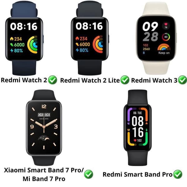 Laddare kompatibel med Xiaomi Smart Band 7 Pro/Smart Band Pro - Redmi Watch 3/2 Lite/2-Kabel 1m Phonillico®
