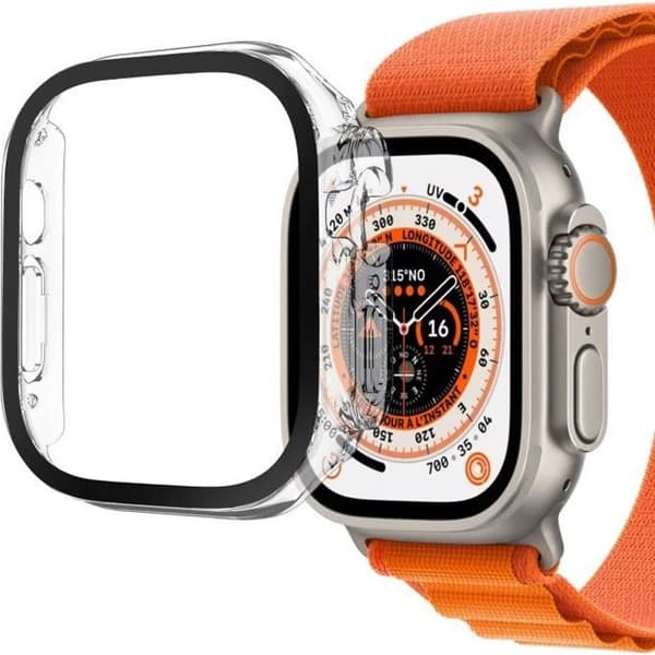 Kompatibelt fodral till Apple Watch ULTRA 49 mm - Hårt skyddande fodral med klar härdad glasskärm Phonillico®