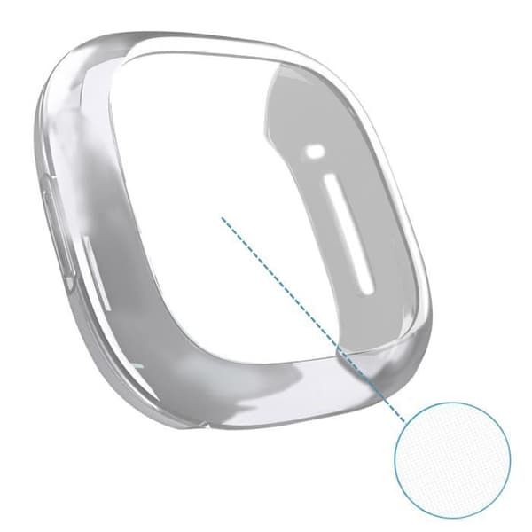 Fitbit Versa 3 - Fitbit Sense-kompatibelt fodral [2-pack] Mjukt TPU-skyddande genomskinligt fodral Phonillico®