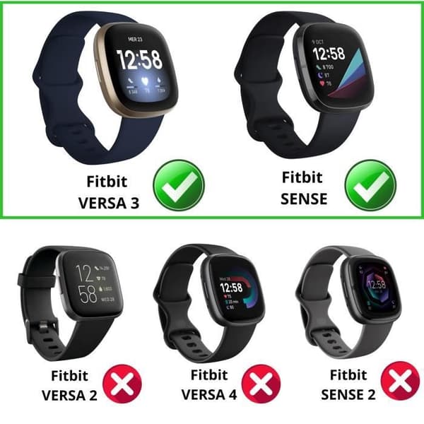 Fitbit Versa 3 - Fitbit Sense-kompatibelt fodral [2-pack] Mjukt TPU-skyddande genomskinligt fodral Phonillico®