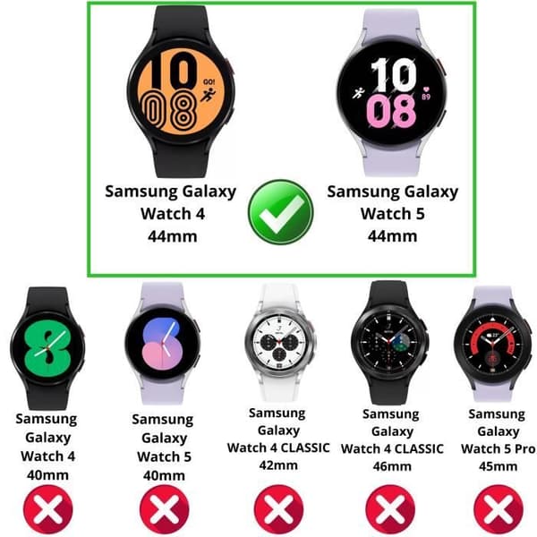 Härdat Glas för Samsung Galaxy Watch 5 Watch 4 44mm [2-pack] Skärmskydd Film Klocka Rep resistant Phonillico®