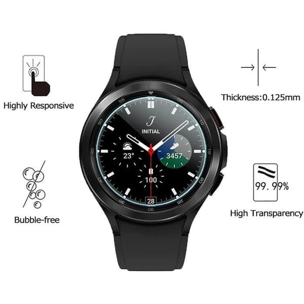 Härdat glas för Samsung Galaxy Watch 4 CLASSIC 46mm [2-pack] Skyddfilm för klockskärm Stöttålig Phonillico®