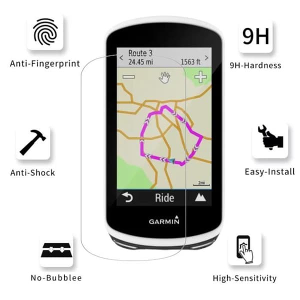 Härdat glas för Garmin Edge 1030 - Edge 1030 Plus [Pack 2] Skärmskydd Film GPS Cykel Phonillico®