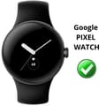Miniatyrbild 2 av 4: Skyddande skal kompatibelt med Google Pixel Watch - Hårt skydd svart fodral med härdat glas Phonillico®