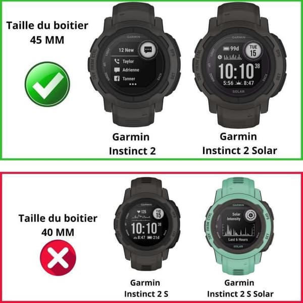 Härdat glas för Garmin Instinct 2 - Instinct 2 Solar [2-pack] Skärmskydd för klocka Anti-repor Phonillico®