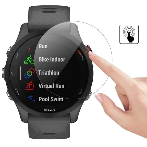 Härdat glas för Garmin Forerunner 255 - Forerunner 255 Music [2-pack] Skärmskydd för klocka Anti-repa Phonillico®