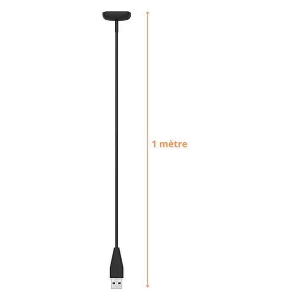 Laddare kompatibel med Fitbit Charge 6 / Charge 5 / Fitbit Luxe - USB-kabel 1 meter Ersättningsadapter Laddare Klocka Phonillico®