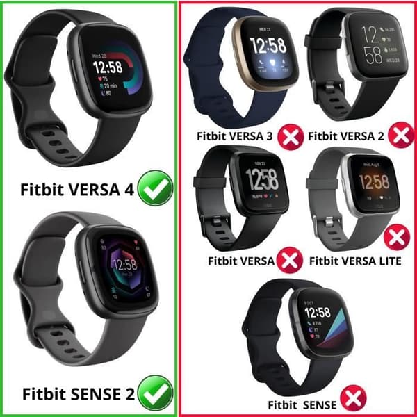 Fitbit VERSA 4 - Fitbit SENSE 2-kompatibelt fodral - Hårt skyddande fodral Transparent härdat glasskärm Phonillico®