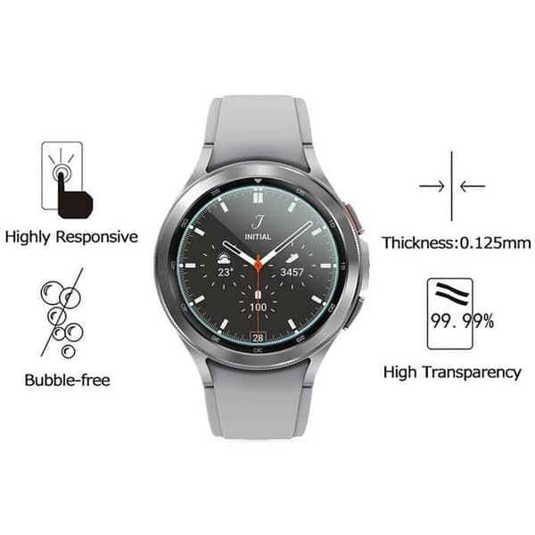 Härdat glas för Samsung Galaxy Watch 4 CLASSIC 42mm [2-pack] Skärmskydd Film Klocka Represistent Phonillico®