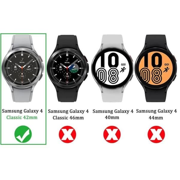 Härdat glas för Samsung Galaxy Watch 4 CLASSIC 42mm [2-pack] Skärmskydd Film Klocka Represistent Phonillico®