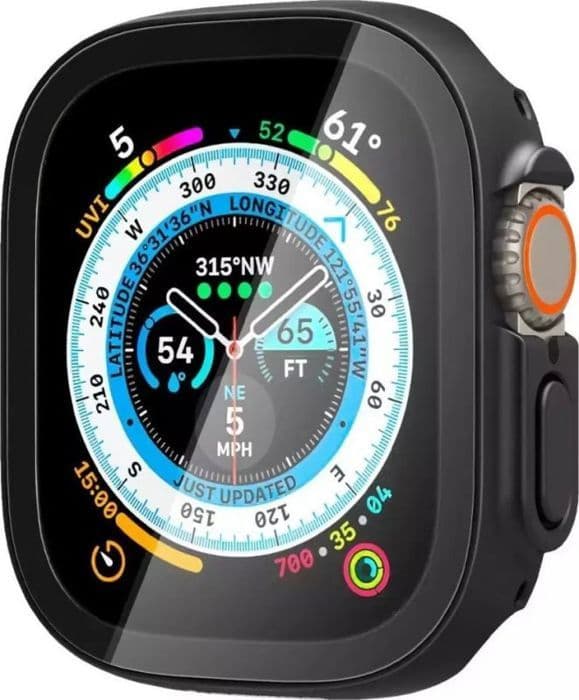 Spigen - ACS05558 - Thin Fit 360-fodral kompatibel med Apple Watch Ultra 2 (2023) / Ultra (2022) 49 mm - Svart