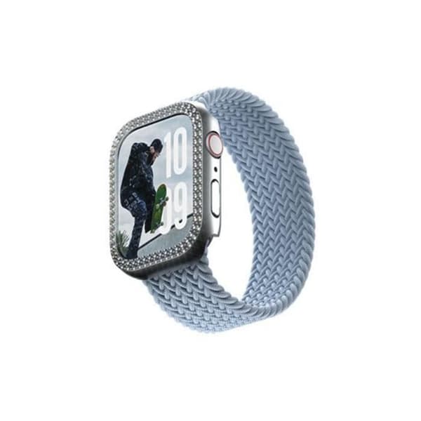 Coque för Apple Watch Series 10 46mm Bling Mjuk Panzer Glas Silver
