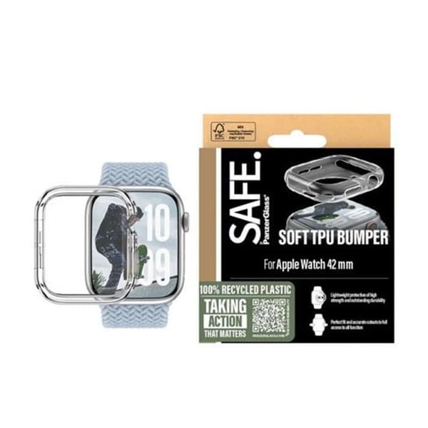 Coque för Apple Watch Series 10 42mm i TPU Mjuk Panzer Glass Transparent