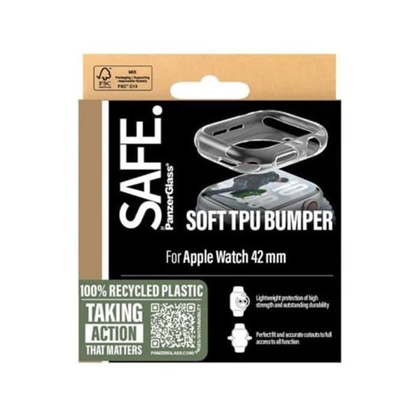Coque för Apple Watch Series 10 42mm i TPU Mjuk Panzer Glass Transparent