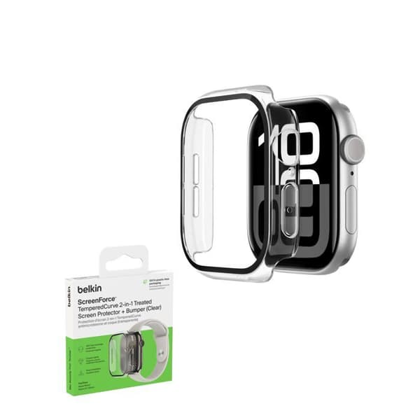 Skärmskydd - BELKIN - TemperedCurve - Apple Watch Series 10 46mm - Härdat glas 9H - 2-i-1