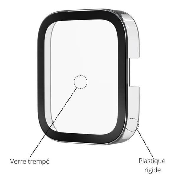 Kompatibelt fodral för Xiaomi Redmi Watch 5 Active - Hårt skyddsfodral Transparent härdat glasskärm Phonillico®