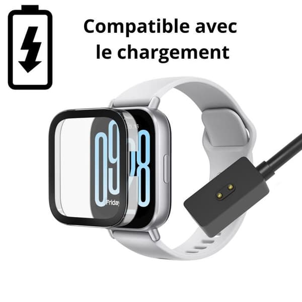 Kompatibelt fodral för Xiaomi Redmi Watch 5 Active - Hårt skyddsfodral Transparent härdat glasskärm Phonillico®
