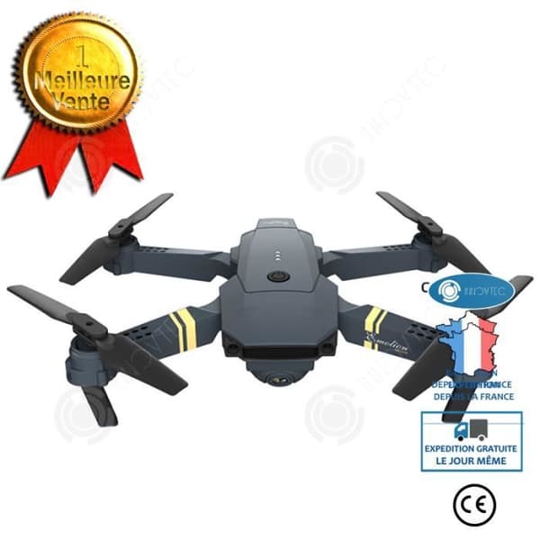INN® Drone Black Version HD Drone Aircraft 4k HD Dual Camera Model E58 Boy Toy Antenn Fjärrkontroll Flygplan Hopfällbar Bärbar Drönare