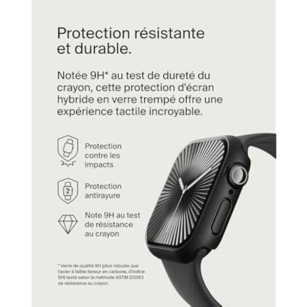 Skärmskydd - BELKIN - TemperedCurve - Apple Watch Series 10 (42mm) - Härdat glas 9H - 2-i-1