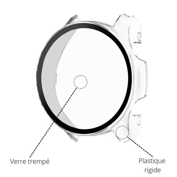 Garmin Vivoactive 6 kompatibelt fodral - Hårt skyddande smartklockasfodral Transparent härdat glasskärm Phonillico®