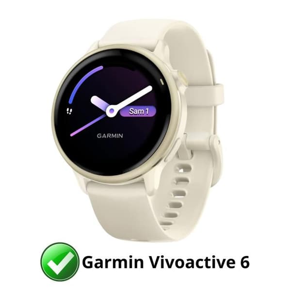 Garmin Vivoactive 6 kompatibelt fodral - Hårt skyddande smartklockasfodral Transparent härdat glasskärm Phonillico®