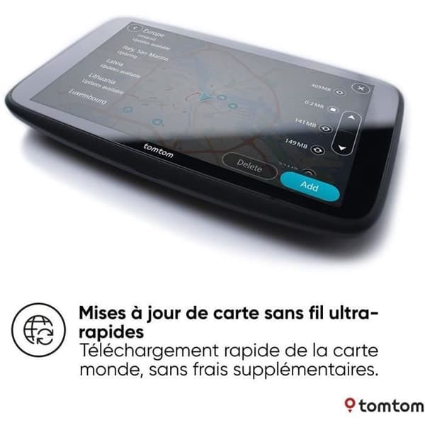 TomTom - GO Superior 7 - GPS Bil - 7 tum - TomTom Trafik - 2 år av Premiumtjänster inkluderat - Världskarta
