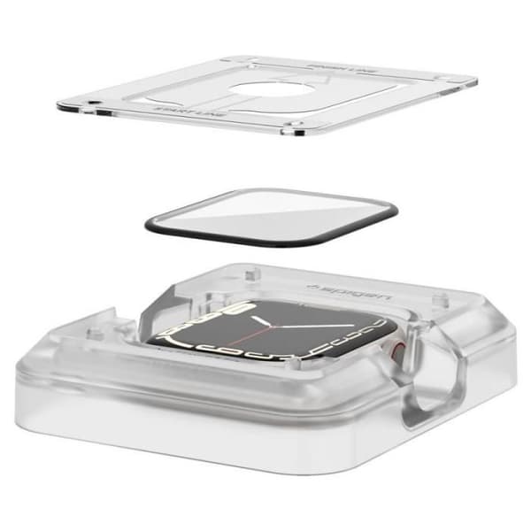 Spigen Proflex EZ FIT - Skärmskydd för Apple Watch 8 / 7 45 mm (2 st) - Härdat glas - Vit