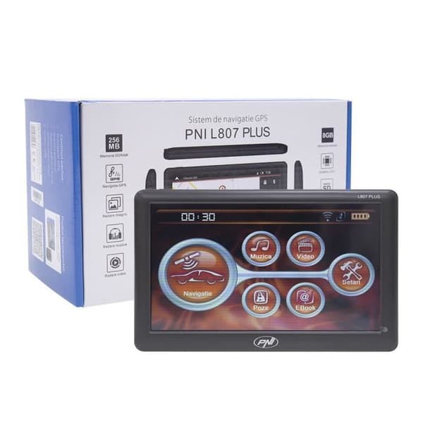 GPS PNI L807 Plus - 7 tums skärm - 256 MB DDRAM - 8 GB internminne - FM-sändare