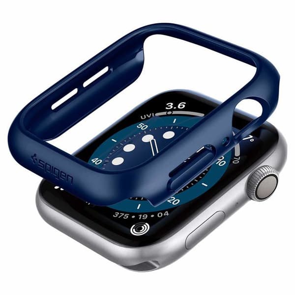 Spigen - ACS02223 - Thin Fit Fodral kompatibel med Apple Watch Series 6 SE 5 4 44mm - Blå