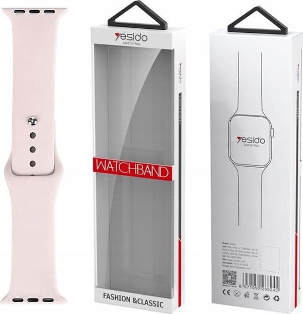 Yesido WB44 Armband i silikon för iWatch S 42/44/45 (97+118) 17 SILT/POUDRE ROSE