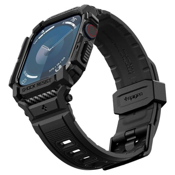 Spigen - Rugged Armor Pro - Apple Watch 10 42 mm - Matt Svart