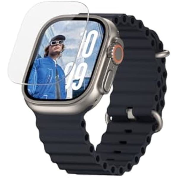 PanzerGlass platt skärmskydd för Apple Watch Ultra 2024 | Fullständig skärmskydd, stöttålig,