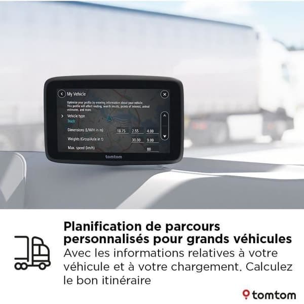 TomTom - GO Professional 5 2. sukupolvi - GPS kuorma-autoille, linja-autoille ja henkilöautoille - 5 tuumaa - TomTom Traffic - Euroopan kartta -