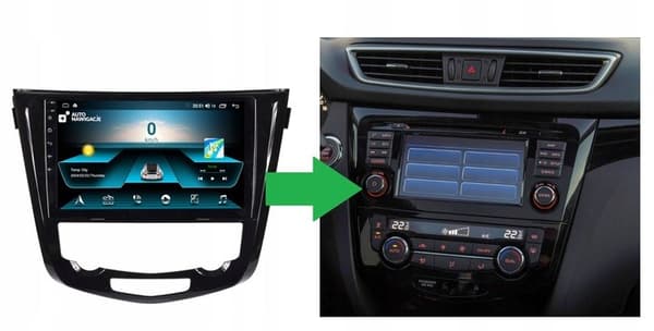 RADIO NAVIGATION GPS NISSAN QASHQAI X-TRAIL 2014+ ANDROID automatisk klimaanlæg
