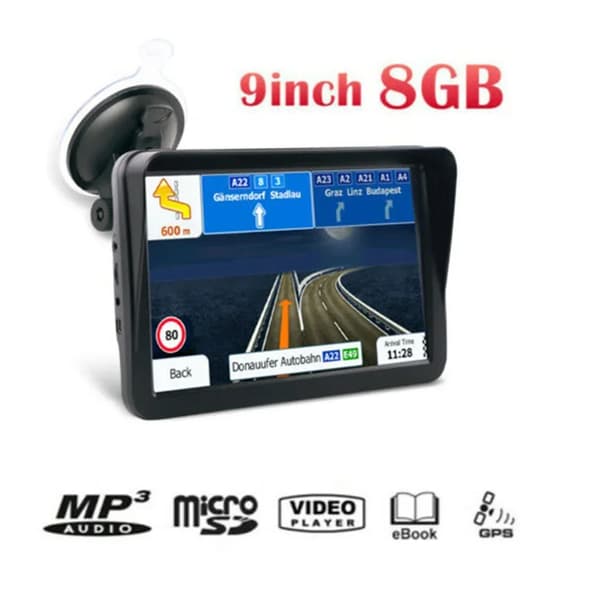 GPS Navigator, 9 tommer skærm, gratis livstidskortopdatering, Standard version, Europa