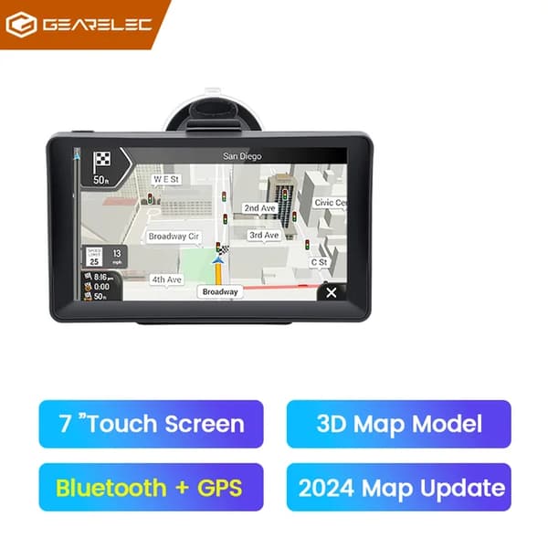 Bil GPS Navigation, 7 tommer Touch Screen, Gratis Opdatering Europa 3D Kort, 704-BT