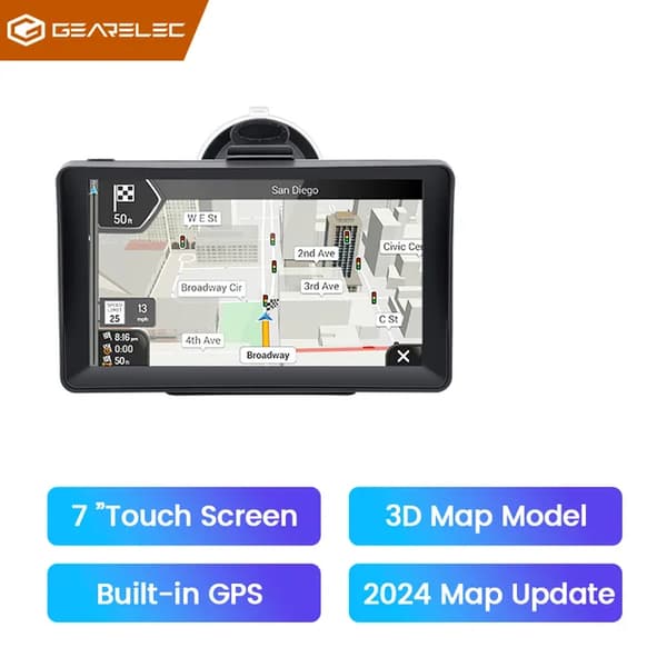 Bil GPS Navigation, 7 tommer Touch Screen, Gratis Opdatering Europa 3D Kort, 704