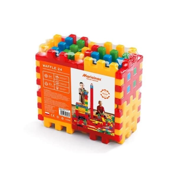 Mario-Inex Marioinex 900062 Set med 24 Multicolor Prägade Block - Marioinex900062